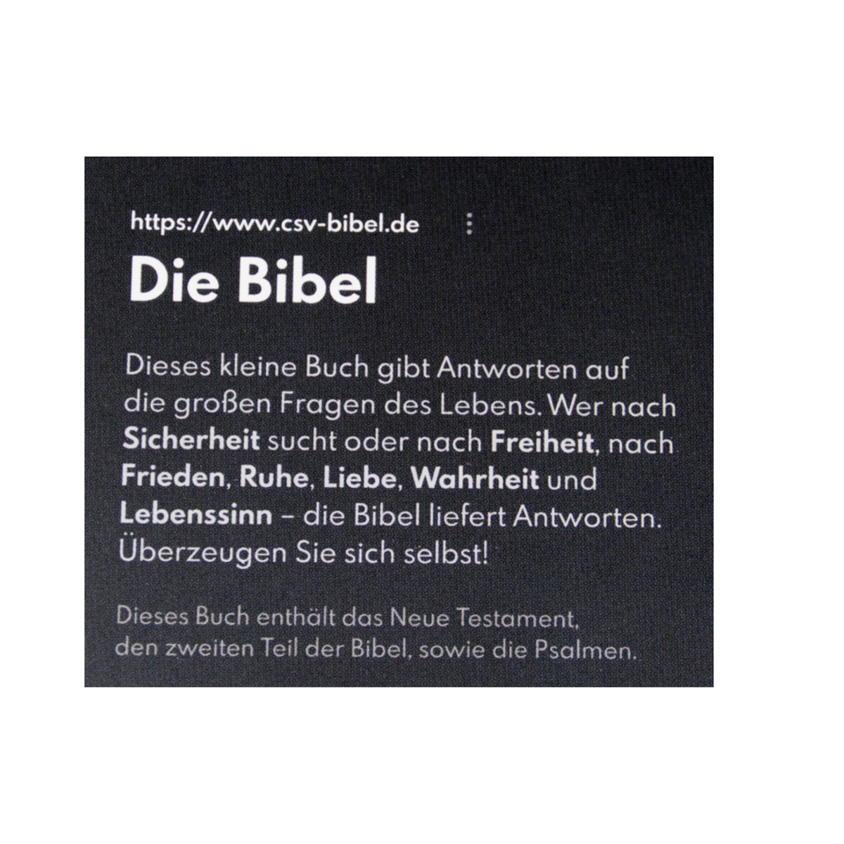 Die Bibel - Verteilausgabe - Das neue Testament + Psalmen