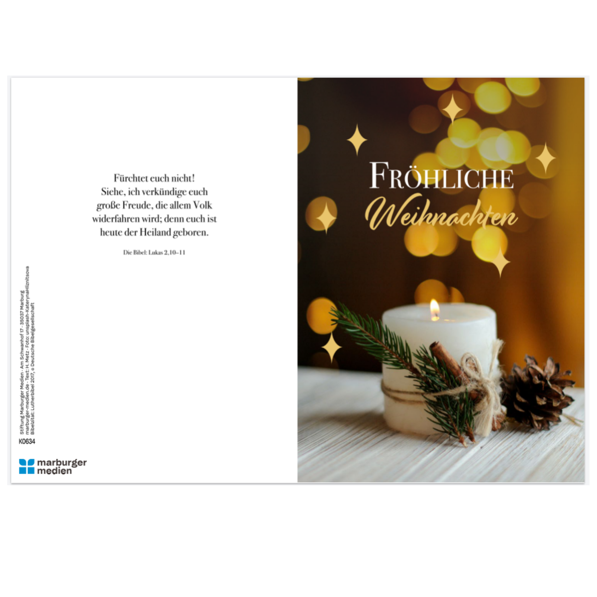 Doppelkarte mit Goldveredelung - Fröhliche Weihnachten