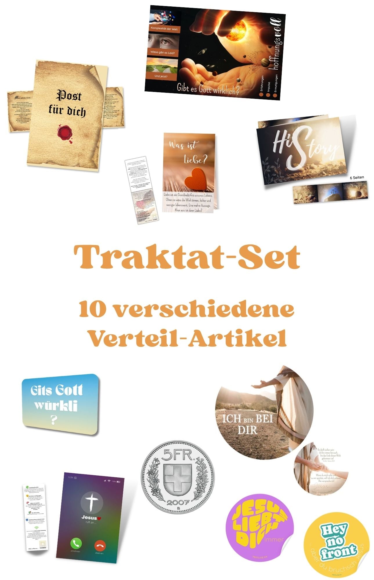 Traktat-Set 10 verschiedene Verteil-Artikel
