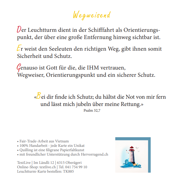 Quilling-Karte - Leuchtturm