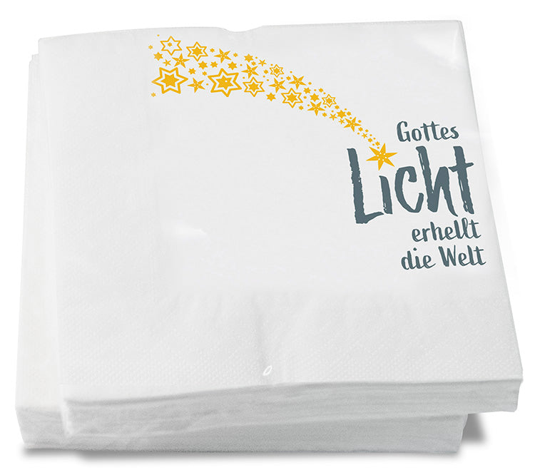Servietten "Gottes Licht erhellt die Welt"
