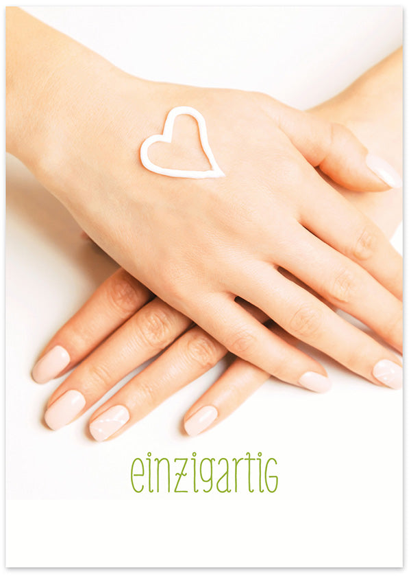 Karte "einzigartig" mit Handcreme