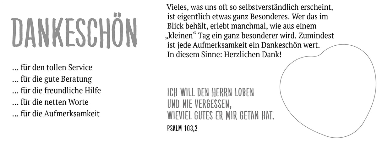 Kärtchen Schoko-Herz 'Ein kleines Dankeschön' B7