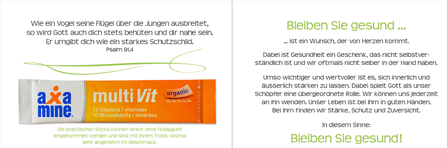 Kärtchen 'Bleiben Sie gesund'