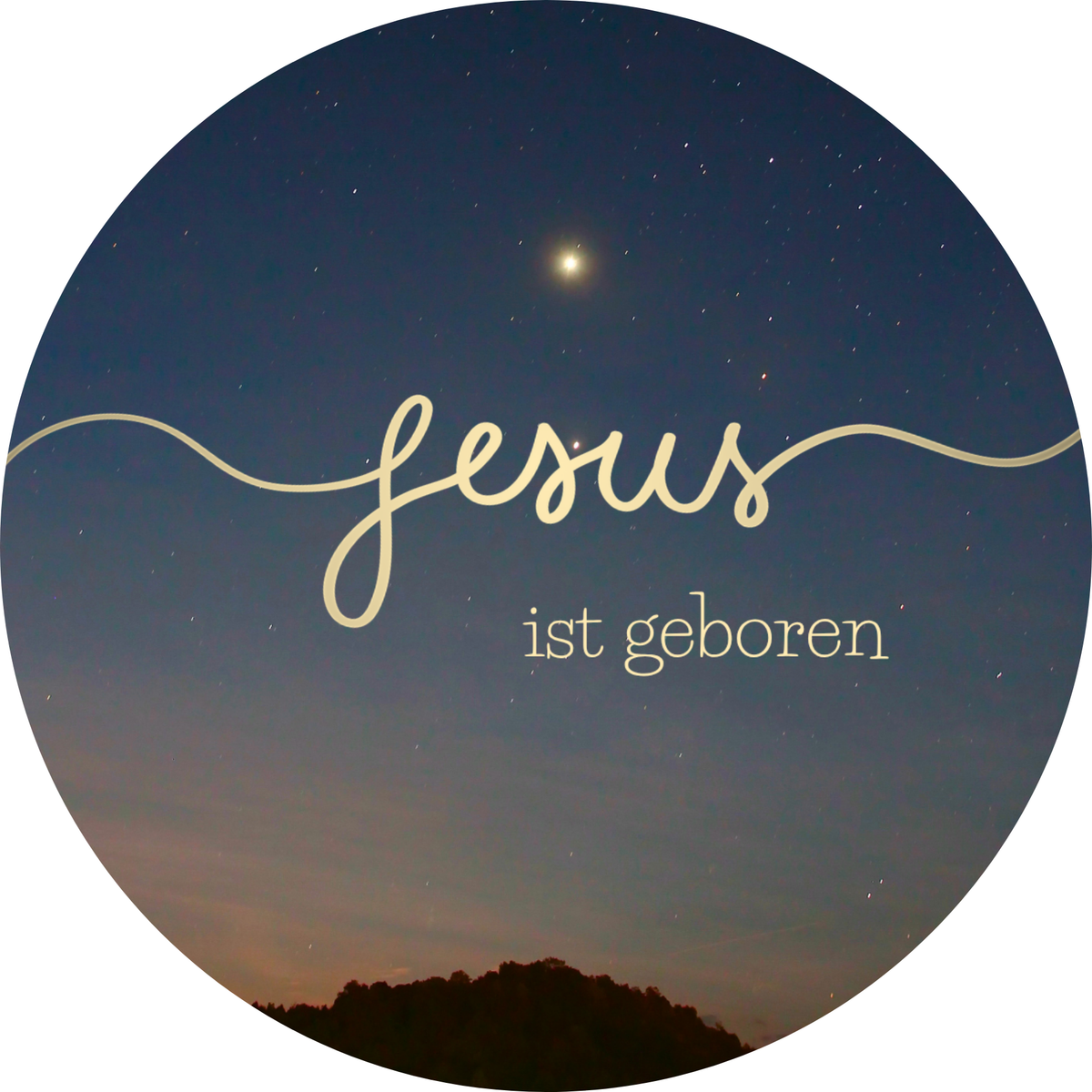 Runde Karte - Jesus ist geboren