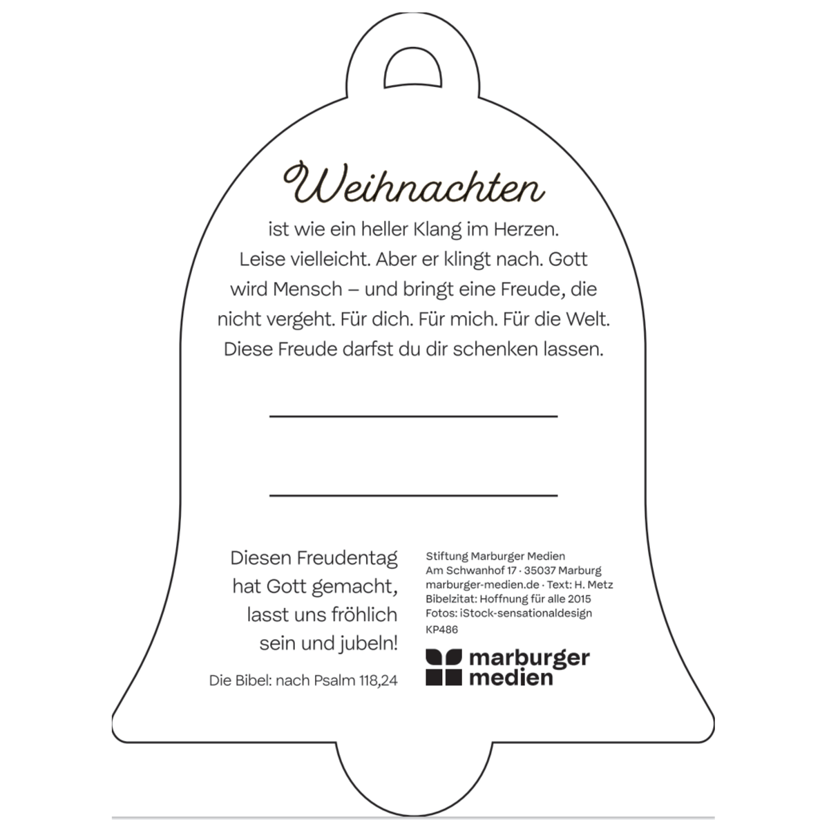 Karte mit Schlitz - Weihnachtsfreude