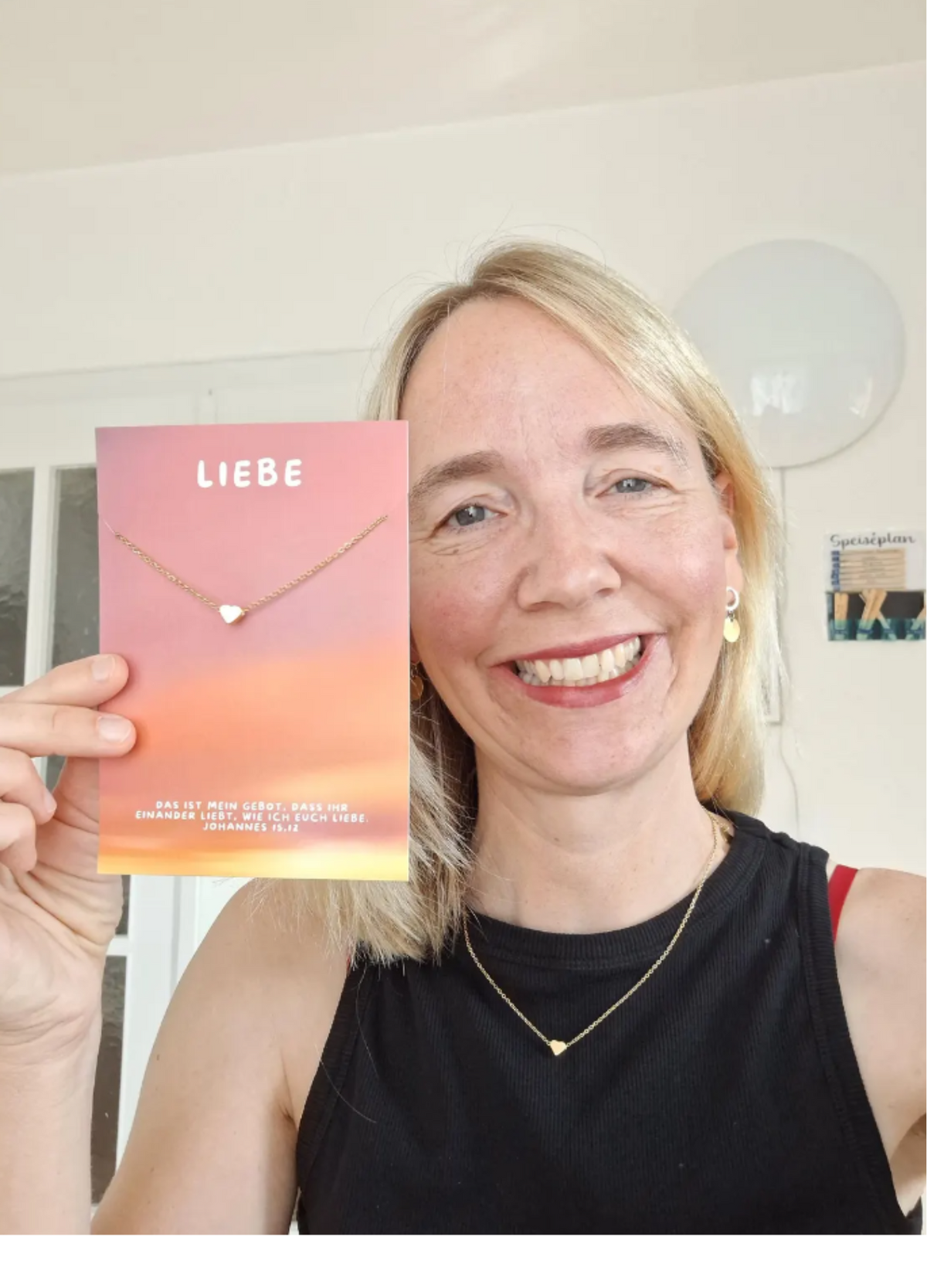 Schmuck: Halskette mit Karte - LIEBE