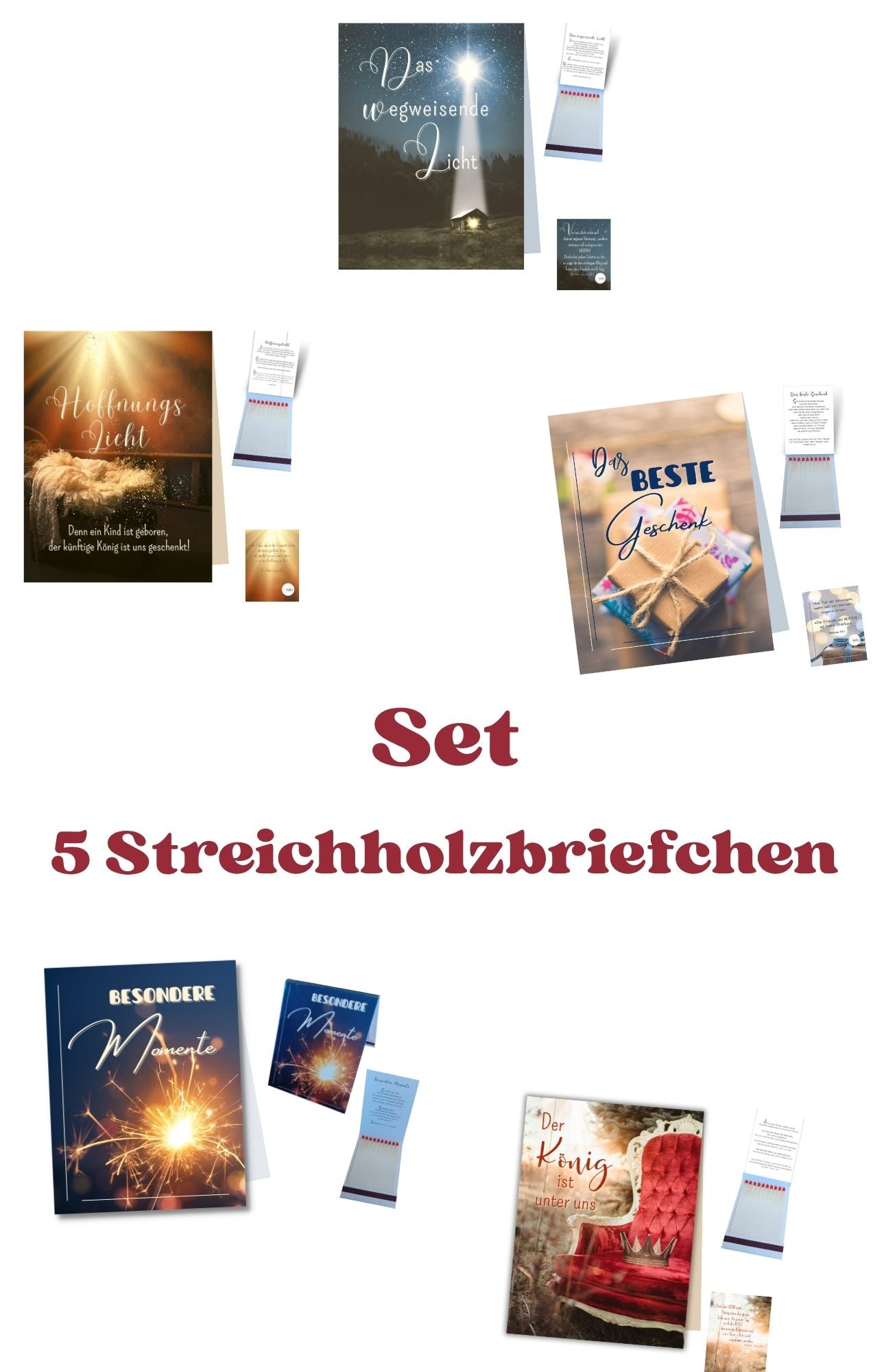 Set 5 Streichholzbriefchen
