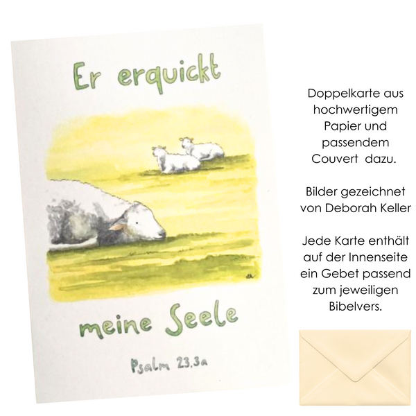 A5 Doppelkarte "Er erquickt meine Seele"