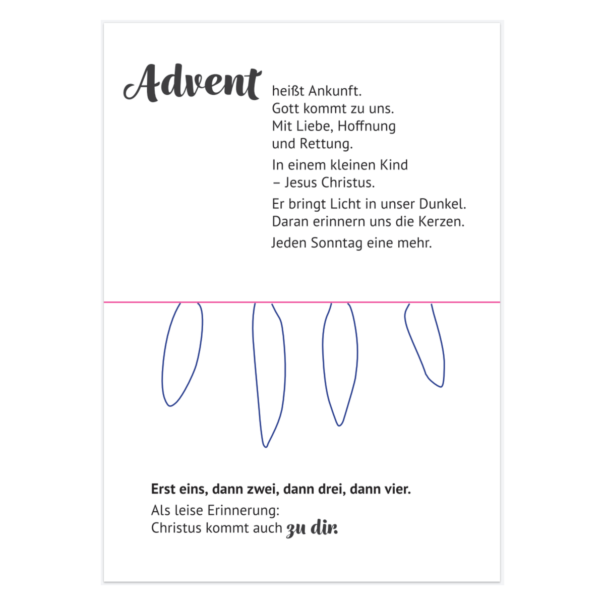 Grusskärtchen - Adventsleuchten - 4 Kerzen gestanzt