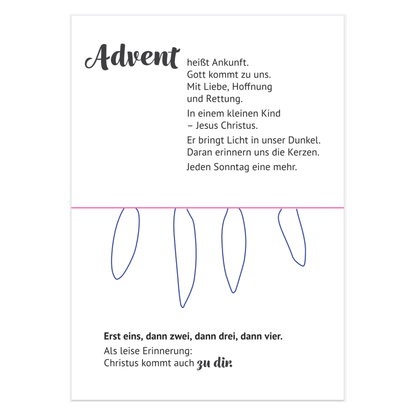 Grusskärtchen - Adventsleuchten - 4 Kerzen gestanzt