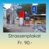 Strassenplakat Fr. 90.- Gits Gott würkli? Frögen doch selber