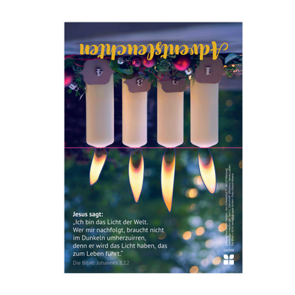 Grusskärtchen - Adventsleuchten - 4 Kerzen gestanzt
