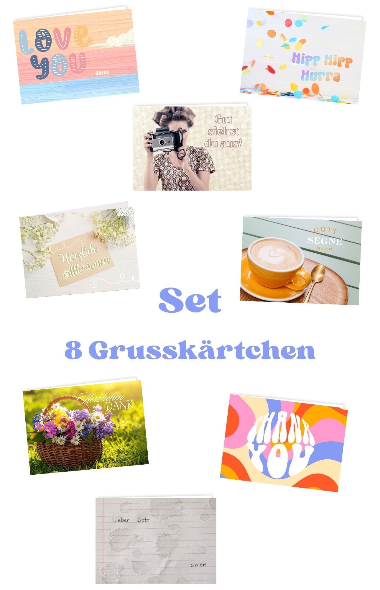 Set 8 Grusskärtchen