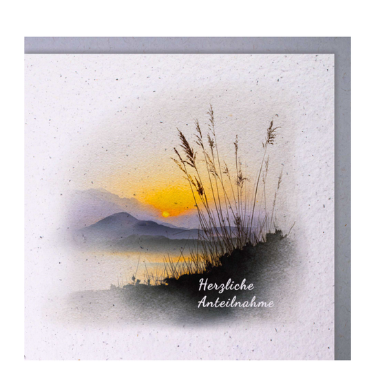 Handmade Paper-Karte - Herzliche Anteilnahme