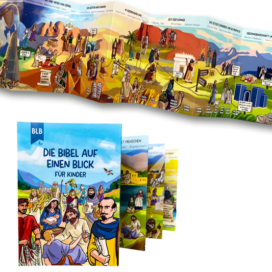 Leporello A6 - Für Kinder - Die Bibel auf einen Blick