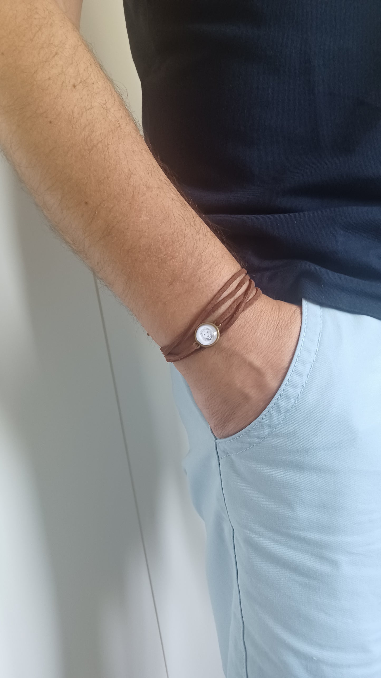Schmuck: Armband Echt Leder - Löwe