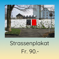 Strassenplakat Fr. 90.- Gits Gott würkli? Frögen doch selber