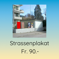 Strassenplakat Fr. 90.- Gits Gott würkli? Frögen doch selber