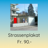 Strassenplakat Fr. 90.- Gits Gott würkli? Frögen doch selber