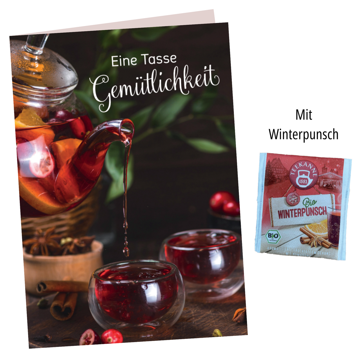 Doppelkarte mit Winterpunsch - Eine Tasse Gemütlichkeit