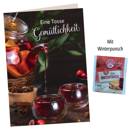 Doppelkarte mit Winterpunsch - Eine Tasse Gemütlichkeit