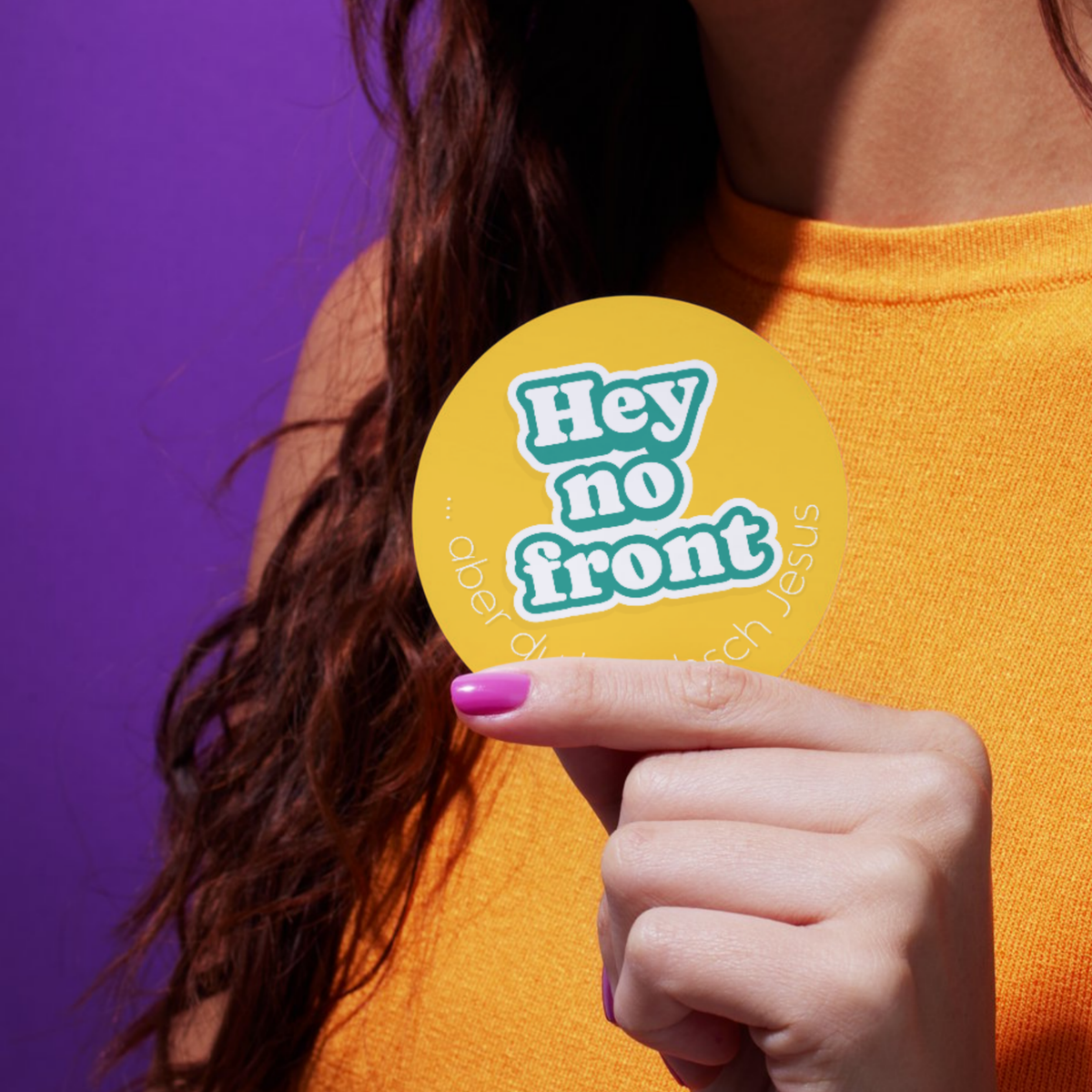 Aufkleber - 9.5x9.5cm Sticker - heynofront gelb
