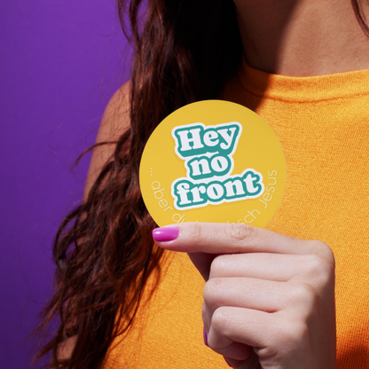 Aufkleber - 9.5x9.5cm Sticker - heynofront gelb