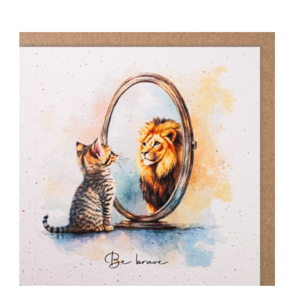 Handmade Paper-Karte - Be brave