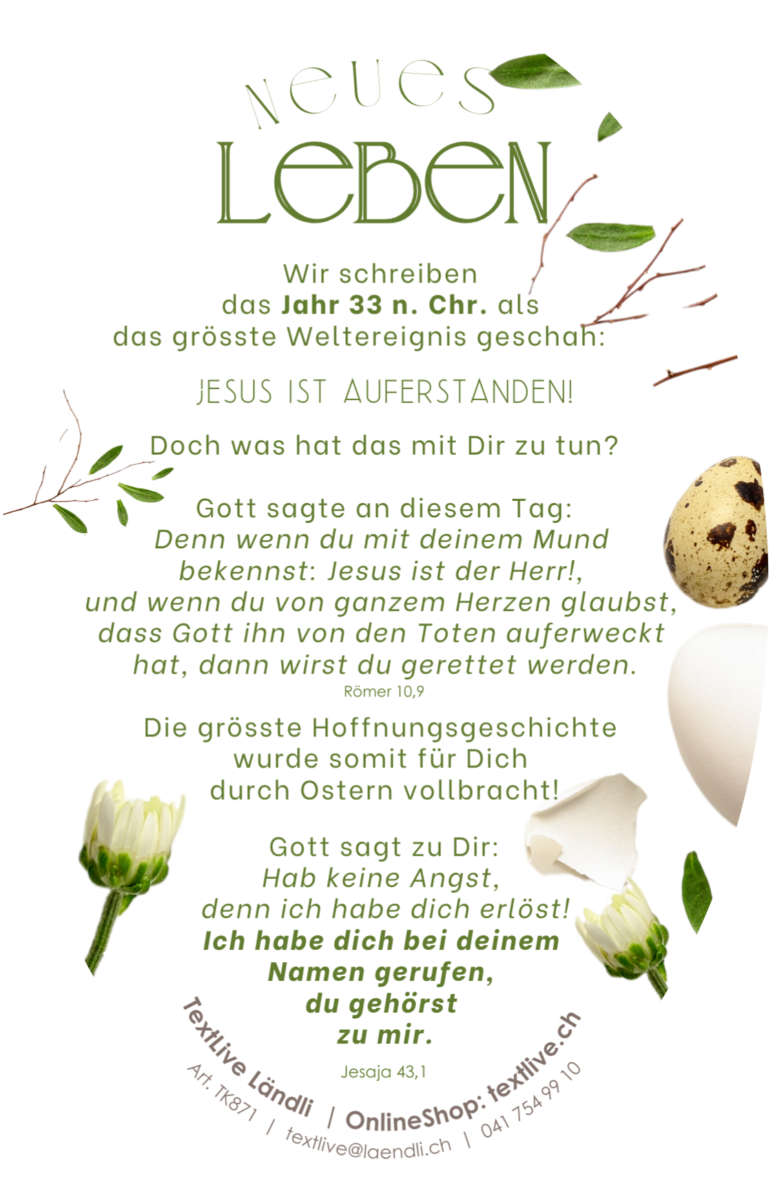 Karte neues Leben passend zu Ostern