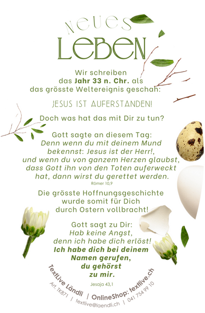 Karte neues Leben passend zu Ostern