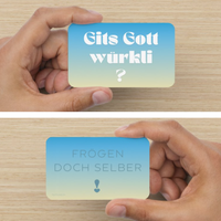 Verteilkärtchen -  Gits Gott würkli? Frögen doch selber