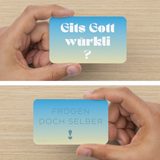 Verteilkärtchen -  Gits Gott würkli? Frögen doch selber