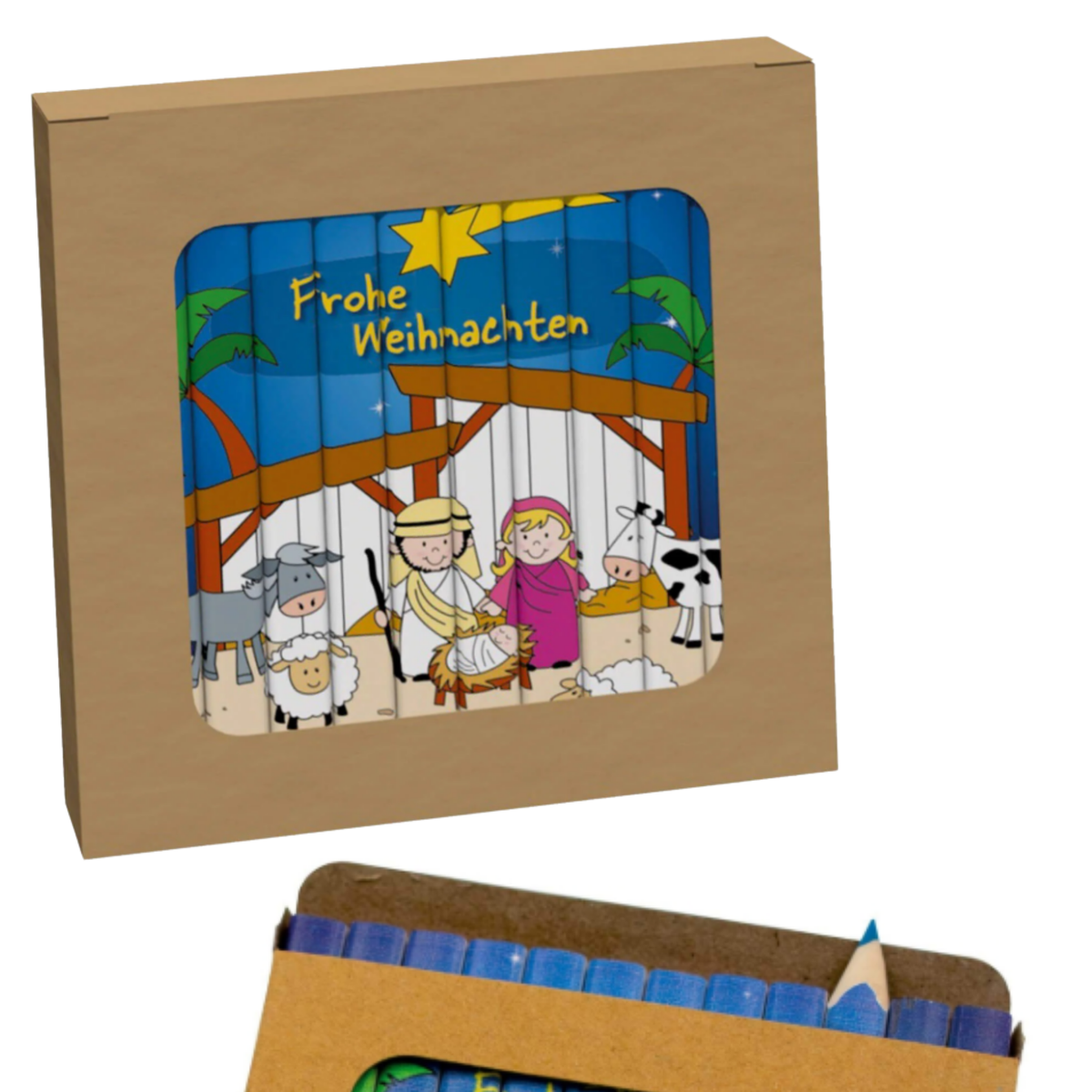 Holz-Buntstiftset - "Weihnachtsgeschichte"