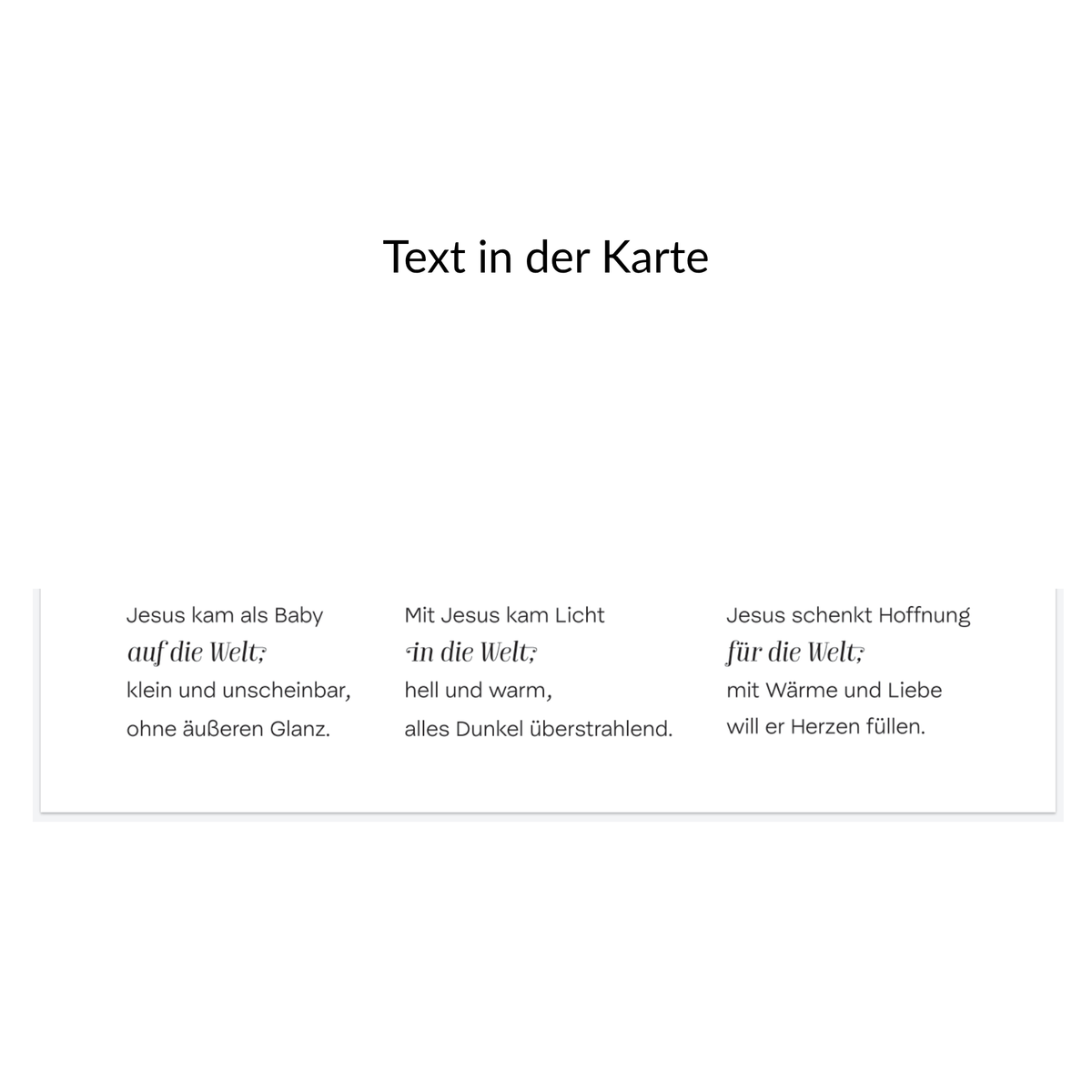 Karte mit LeuchtEffekt - Licht für die Welt