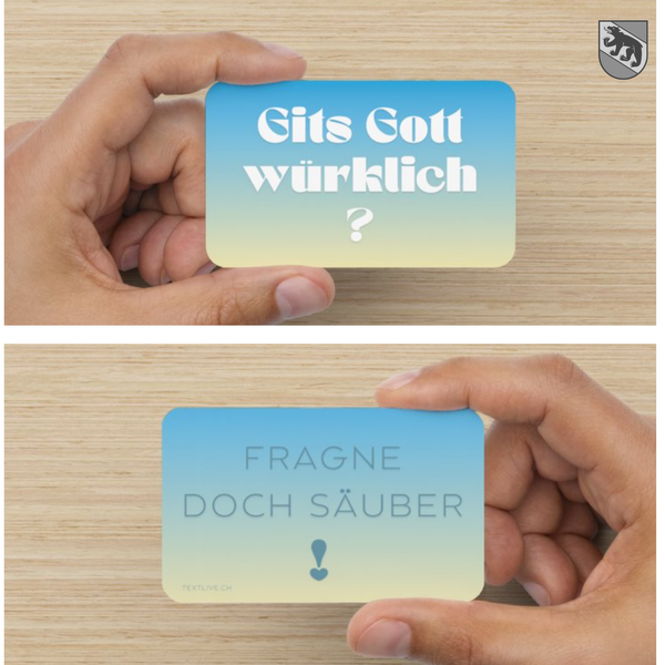 Verteilkärtchen - "Bärndütsch" Gits Gott würklich