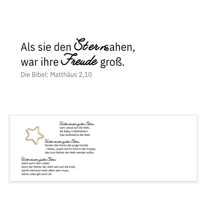 Doppelkarte mit Büroklammer in Stern-Form "Unter einem guten Stern"