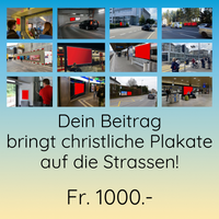 Strassenplakat - Dein Beitrag 1000.-  Gits Gott würkli? Frögen doch selber