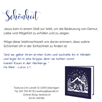 Scherenschnittkarte - Krippe
