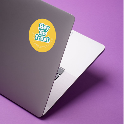 Aufkleber - 9.5x9.5cm Sticker - heynofront gelb