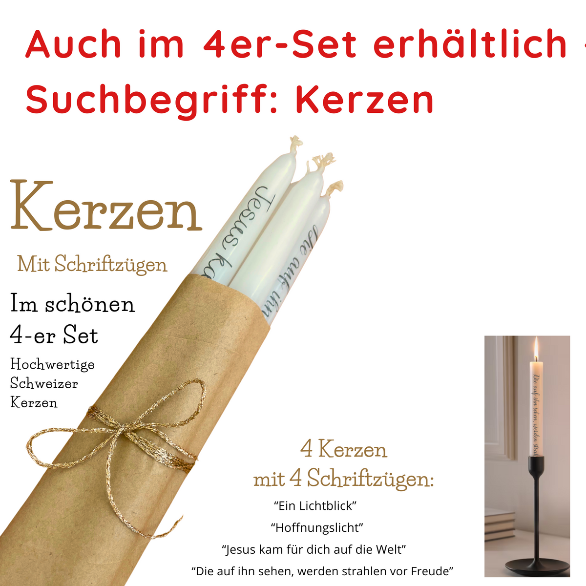 Geschenk - Set Kerzen. Ideal zum Verschenken und Freude wecken.
