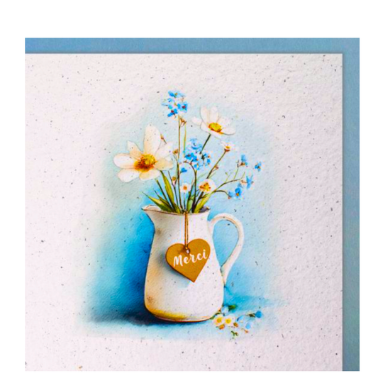 Handmade Paper-Karte - Merci