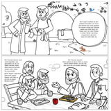 Ausmal-Leporello für Kinder mit 4 Szenen zur Ostergeschichte.