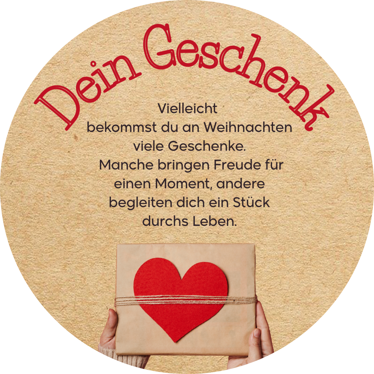 Runde Karte - Dein Geschenk