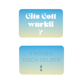 Verteilkärtchen -  Gits Gott würkli? Frögen doch selber
