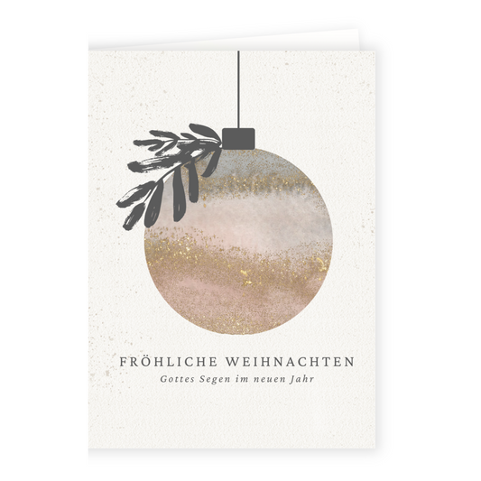 A6 Doppelkarte - Kugel Fröhliche Weihnachten mit Couvert