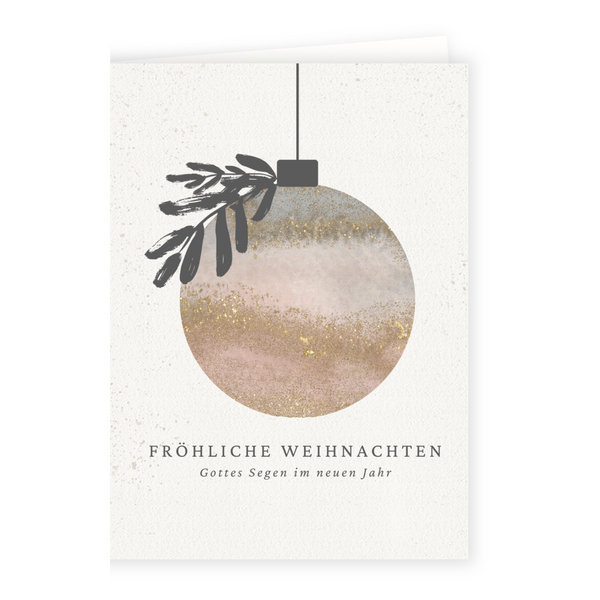 A6 Doppelkarte - Kugel Fröhliche Weihnachten mit Couvert