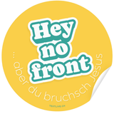 Aufkleber - 9.5x9.5cm Sticker - heynofront gelb