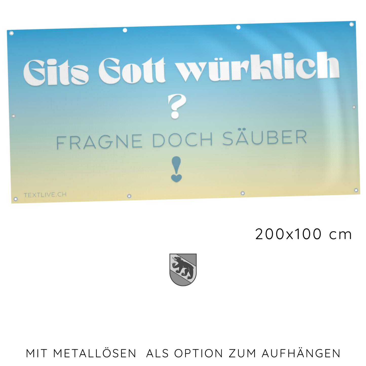 Blache 1x2 Meter - bärndütsch - Gits Gott würklich