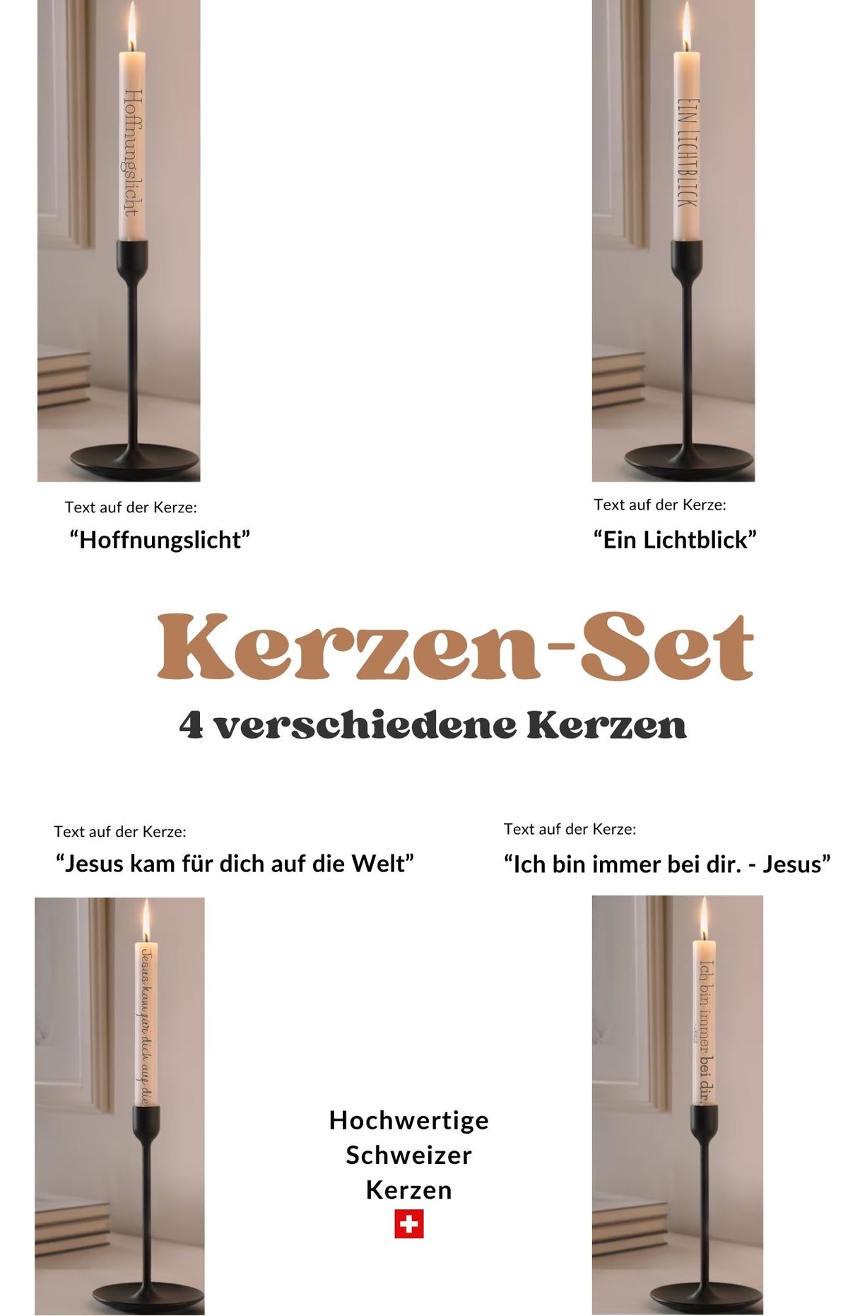 Kerzen-Set 4 verschiedene Kerzen